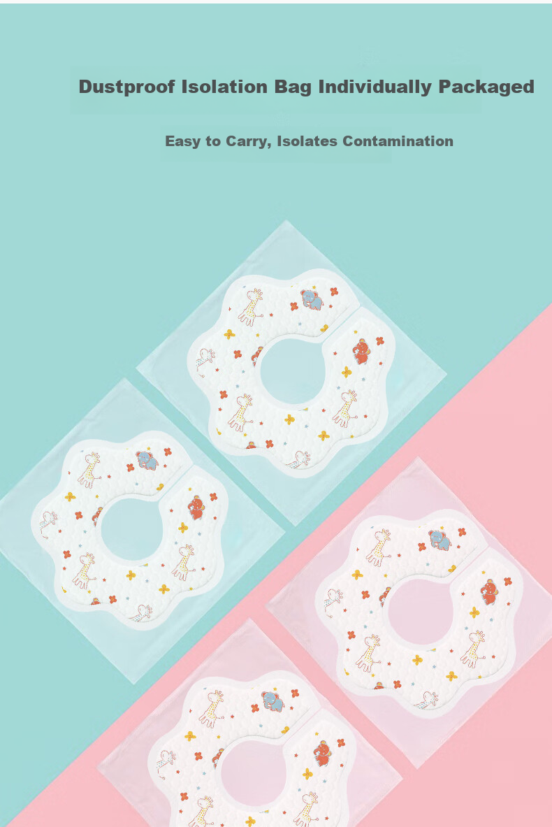 HOY BELL Baby Disposable Bibs 30pcs 360° Rotatable Baby Bib Waterproof Saliva Towel Wash-Free Feeding Bibs Individually Packaged 3