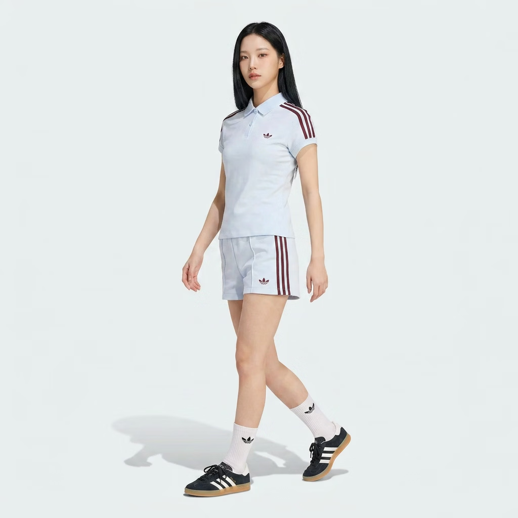 Adidas Originals Women's 3S POLO Short Sleeve Polo KD3698 Crystal Blue M 3