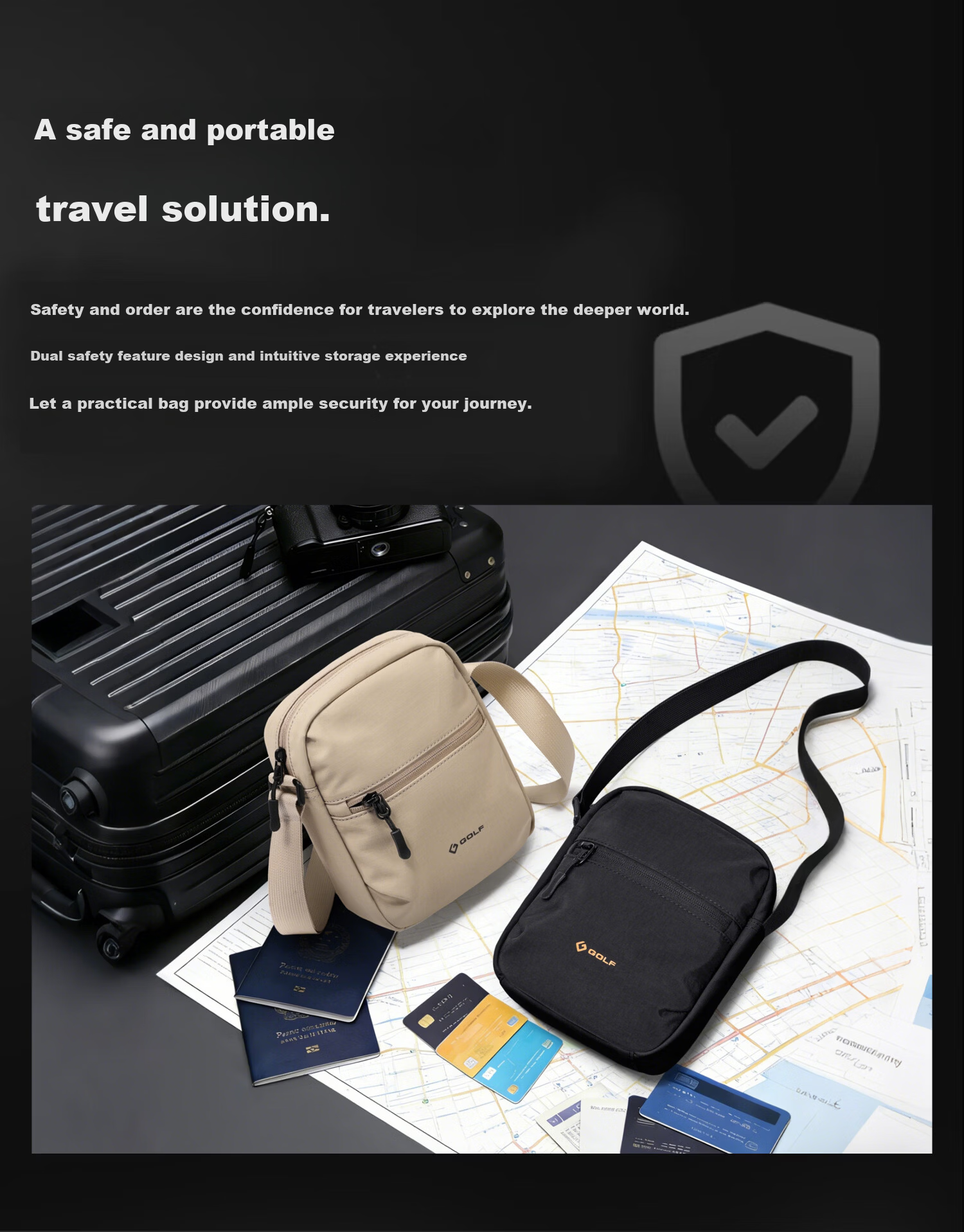 GOLF Men's Lightweight Single Shoulder Crossbody Bag iPad Phone Casual Sports Cycling Small Shoulder Bag for Women 2