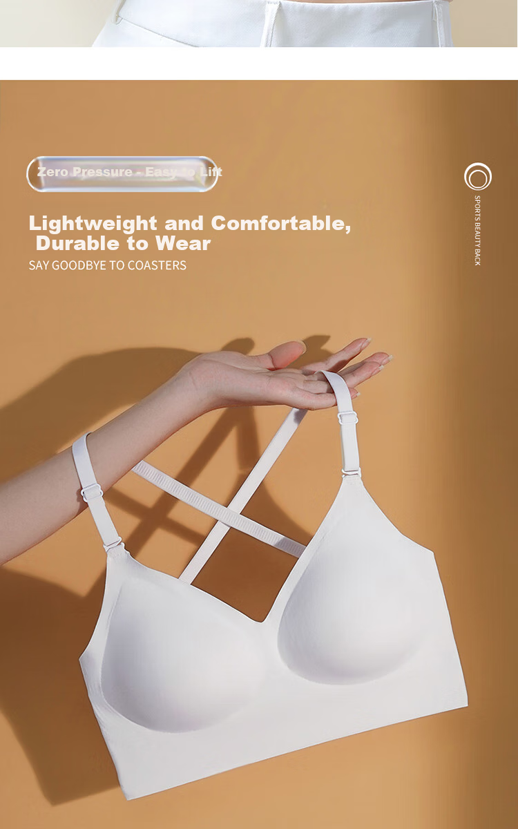 MiiOW Summer Lightweight Foundation Liquid Bra Women's Backless Wireless Bra Small Chest Enhancing Anti-Sagging Bra 19