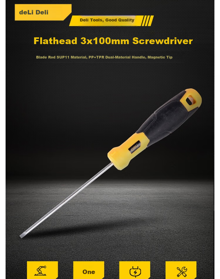 Deli Tool Flathead Screwdriver 3x100mm DL6331001 3