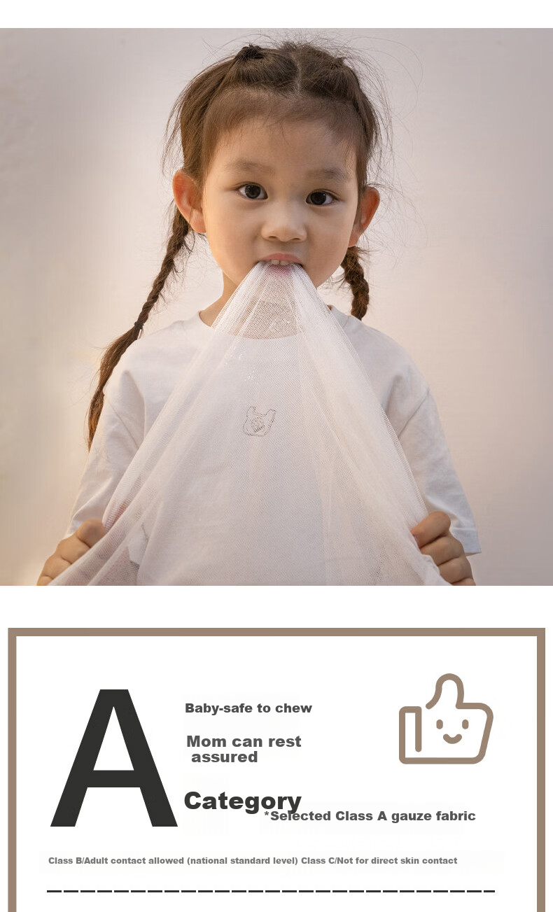 Aiwei Class A Mosquito Net for Home Use Baby Anti-Fall Mongolian Style Mosquito Net Double Door 1.8m Guinea Pig [No Installation] 6