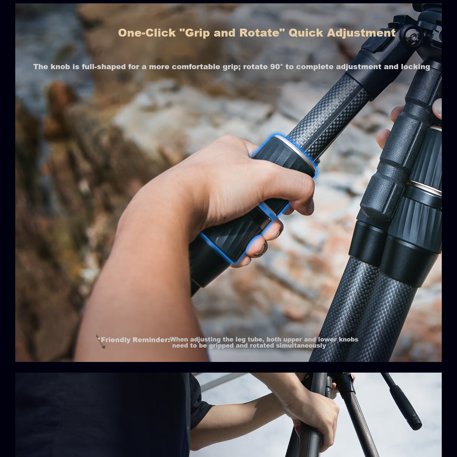 SmallRig 4645 Carbon Fiber Tripod FT-S303 Professional Photography Quick Release Hydraulic Damping Video Heavy Duty Camera Support Tripod 3