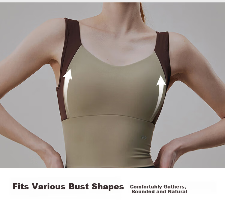 Gigt Women's Shockproof Sports Bra, Integrated Cup, Fitness Bra, Push-Up, Running Training Vest, Yoga Wear 5