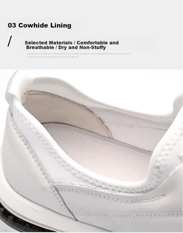 SPIDER KING Men's First Layer Cowhide Soft Surface Soft Sole Sports Shoes Lightweight Durable Casual Shoes 02965 White Size 40 10