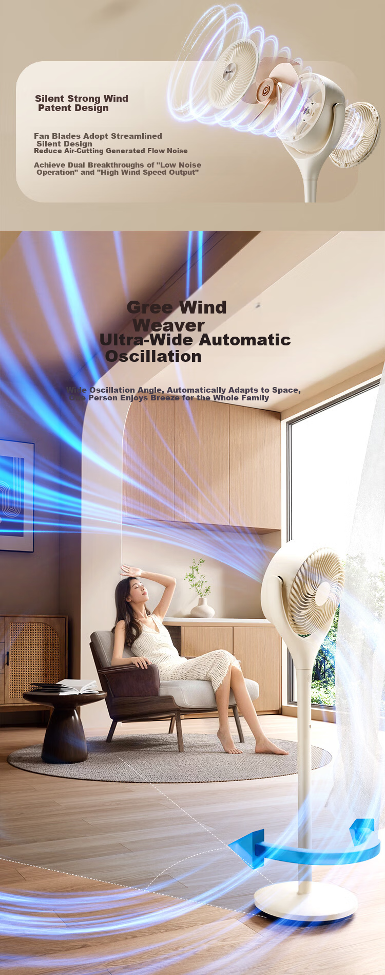 GREE [Zhi Feng Zhe Se Youth Edition] First-Class Energy Efficiency DC Inverter Quiet Energy-Saving Ultra-Quiet Air Circulator Fan Home Remote Control Air Purifier Floor Fa 6