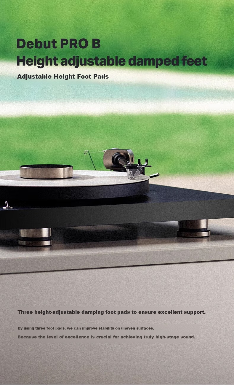 Pro-Ject Debut Pro B Vinyl Turntable Black - Austrian Original Imported Home Record Player 15