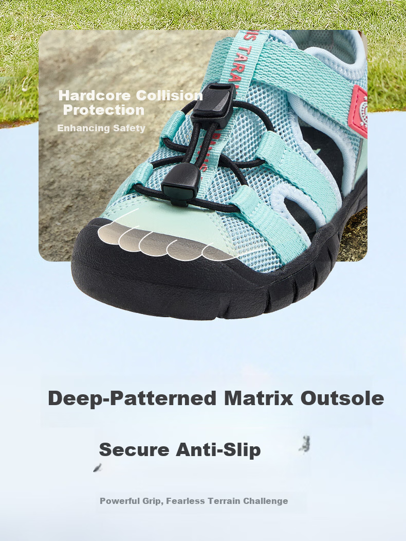 TARANIS Kids Summer Breathable Water Sports Boys Comfortable Non-Slip Creek Shoes Outdoor Camping Sandals Blue Size 29 4