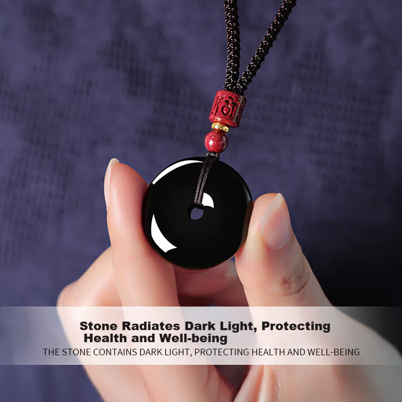 Chow Tai Fook Obsidian Necklace Unisex Luxury Six-Character Mantra Pendant 520 Birthday Gift for Girlfriend