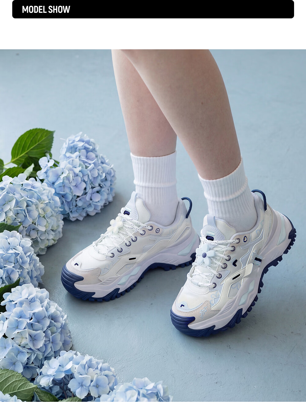 FILAFUSION Fila Trendy Hard Candy Garden Bloom Dad Shoes 26 Summer New Thick Sole Height Increasing Casual Shoes 32