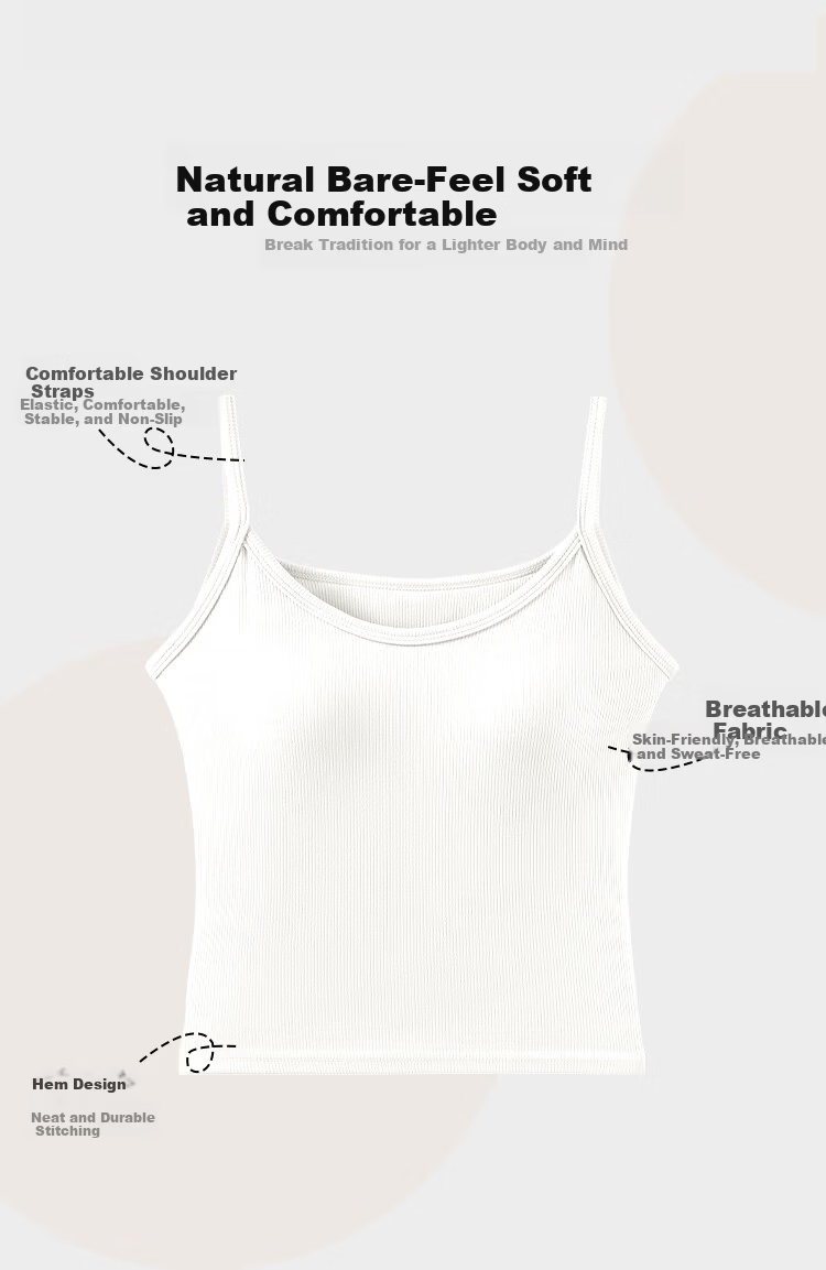 GUJIN 2-Pack Round Neck Camisole Tank Tops for Women Spring Summer Stretch Slim Fit Suit Innerwear Hy 5