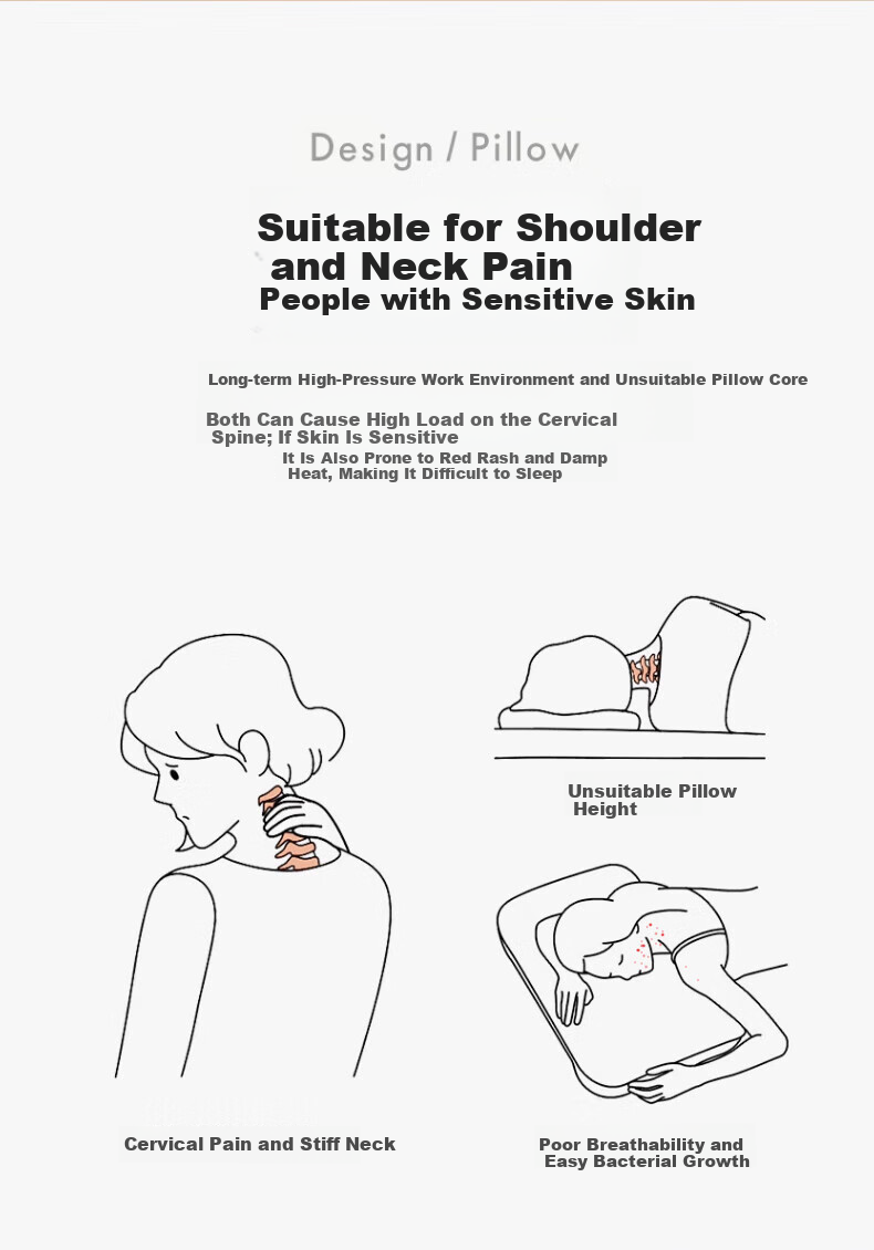 Hengyuanxiang Antibacterial Pillow Core Neck Support Pillow for Cervical Spondylosis Deep Sleep Low Pillow 45*70cm Pair 2