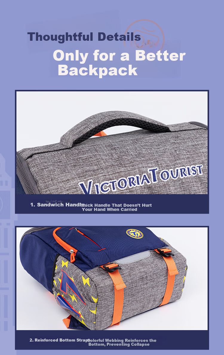 VICTORIATOURIST Lightweight Middle School Girls Backpack High Capacity Stylish 3-6 Grade Student School Bag 16