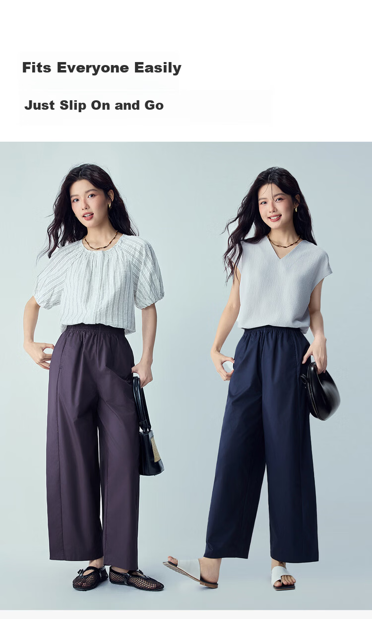 Giordano Women's 2026 Summer Pure Cotton High-Waist Casual Elastic Waist Carrot Fit Cropped Pants 05426309 8