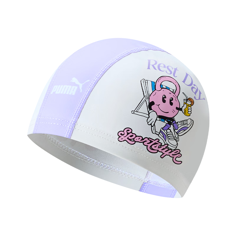 PUMA Kids High Elastic Breathable PU Swim Cap Cartoon Print Skin-Friendly Waterproof Swimming Cap for Boys and Girls