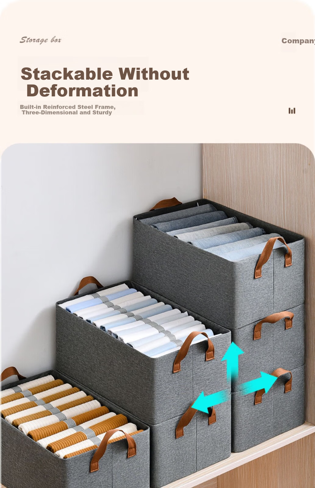 Left Corner Clothes Storage Box Wardrobe Foldable Fabric Organizer Large Capacity Clothing and Pants Storage - Dark Gray 6