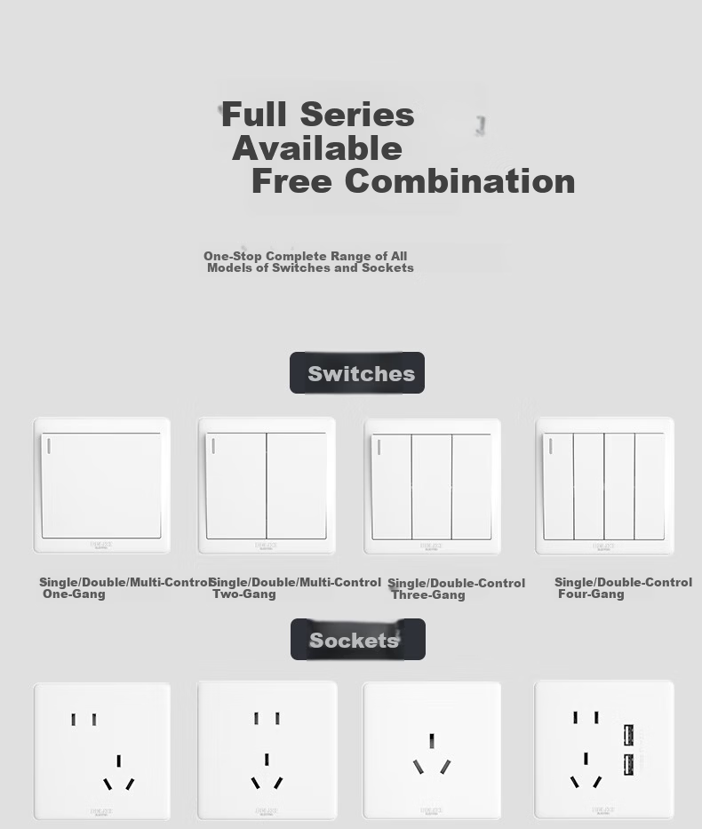 DELIXI CD815 Series 2-Gang 8-Core Network Computer Socket QSE862T8 Switch Socket Panel 25