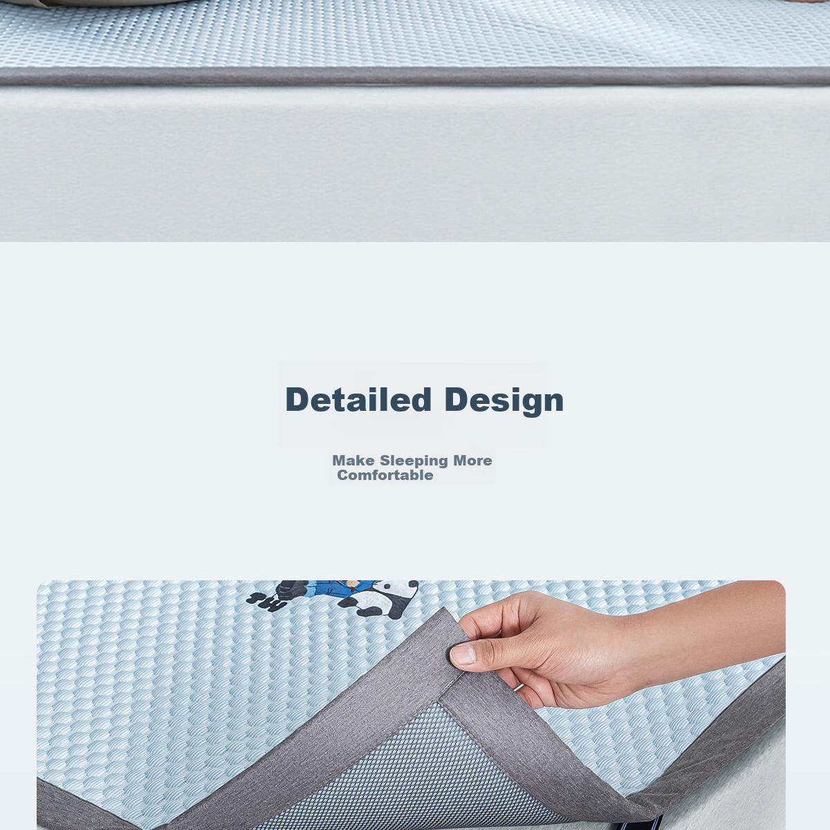 Teenie Weenie Bear Class A Ice Bean Cooling Mat Summer Cool Ice Silk Mat Washable Soft Air Conditioning Mat 150*200cm Gray 18