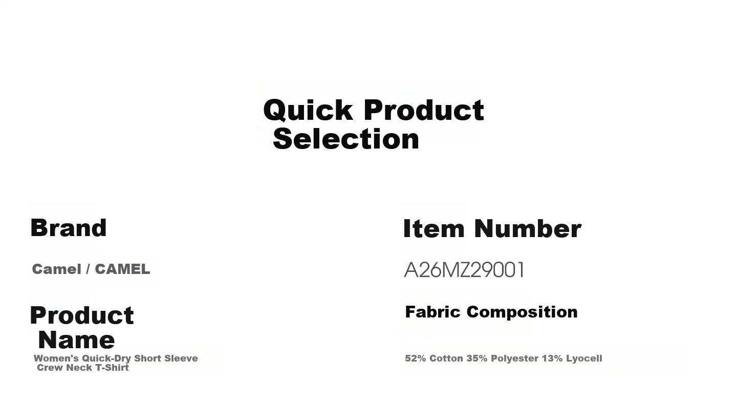 CAMEL Outdoor Quick-Dry Short Sleeve Unisex 2026 Spring Summer Breathable Sports Loose Fit Crew Neck Casual T-Shirt 9096 23