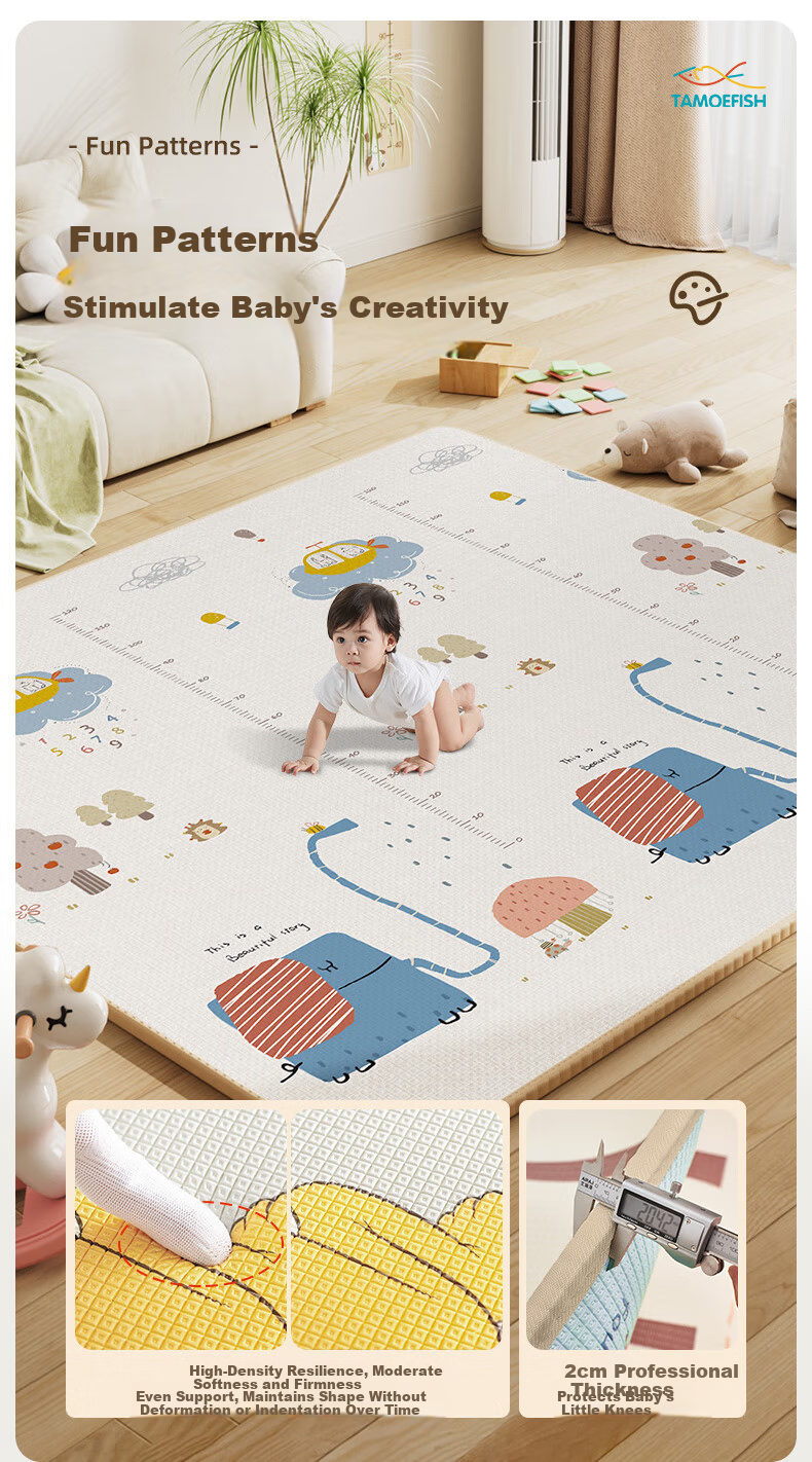 Tamengyu Double-Sided Thickened Baby Crawling Mat Non-Slip Children's Play Mat 2cm Thick Holiday Gift 3