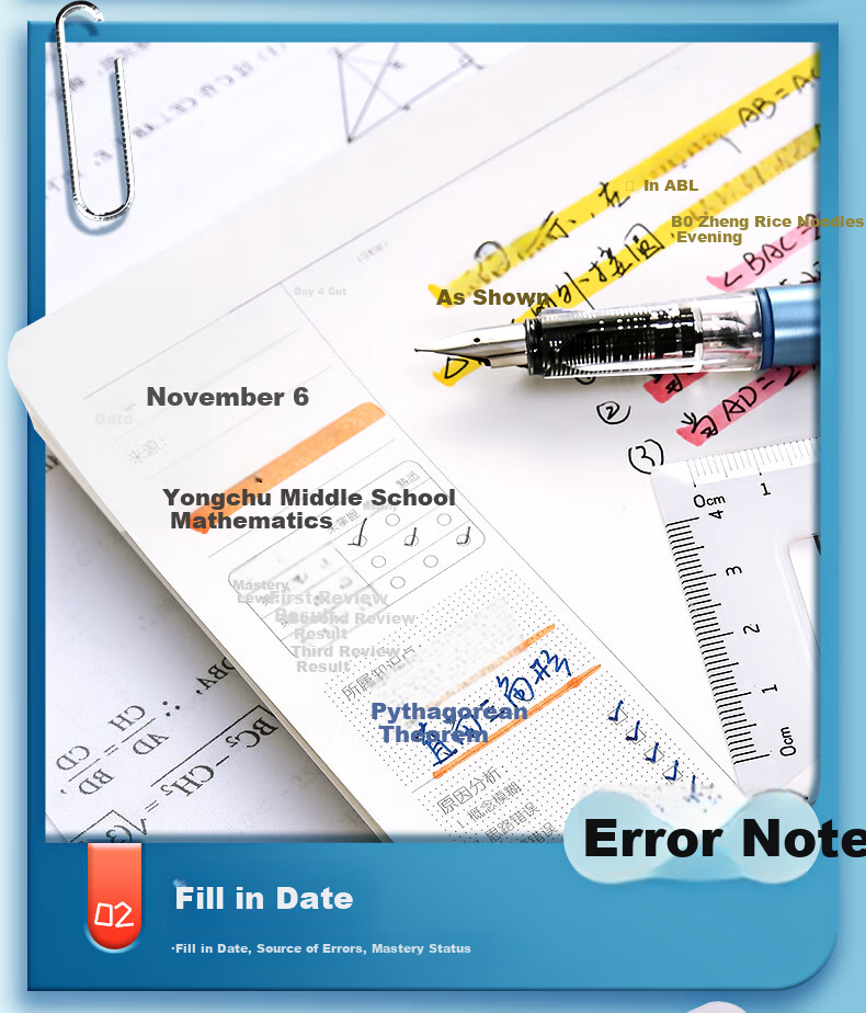 M&G Stationery A5 60-Sheet English Loose-Leaf Notebook Light Clip Notebook Student Homework Exam Essential HA5502C 6