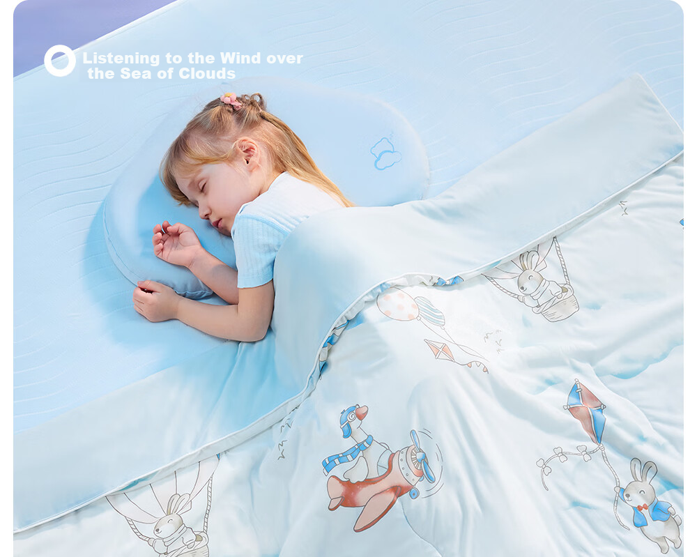 Beitaisi Children's Summer Cooling Quilt, Baby Blanket, Mixed Silk, Summer Infant, Kindergarten Air Conditioning Quilt, Yunhai, 120×150cm 27