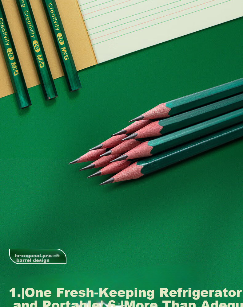 M&G Stationery HB Pencils, 10 Pieces, Green Wooden Hexagonal Pencils for Primary School Students, Exam-Specific Writing Pencils, Summer Vacation Handwriting And Drawing Practice AWP304A6 6