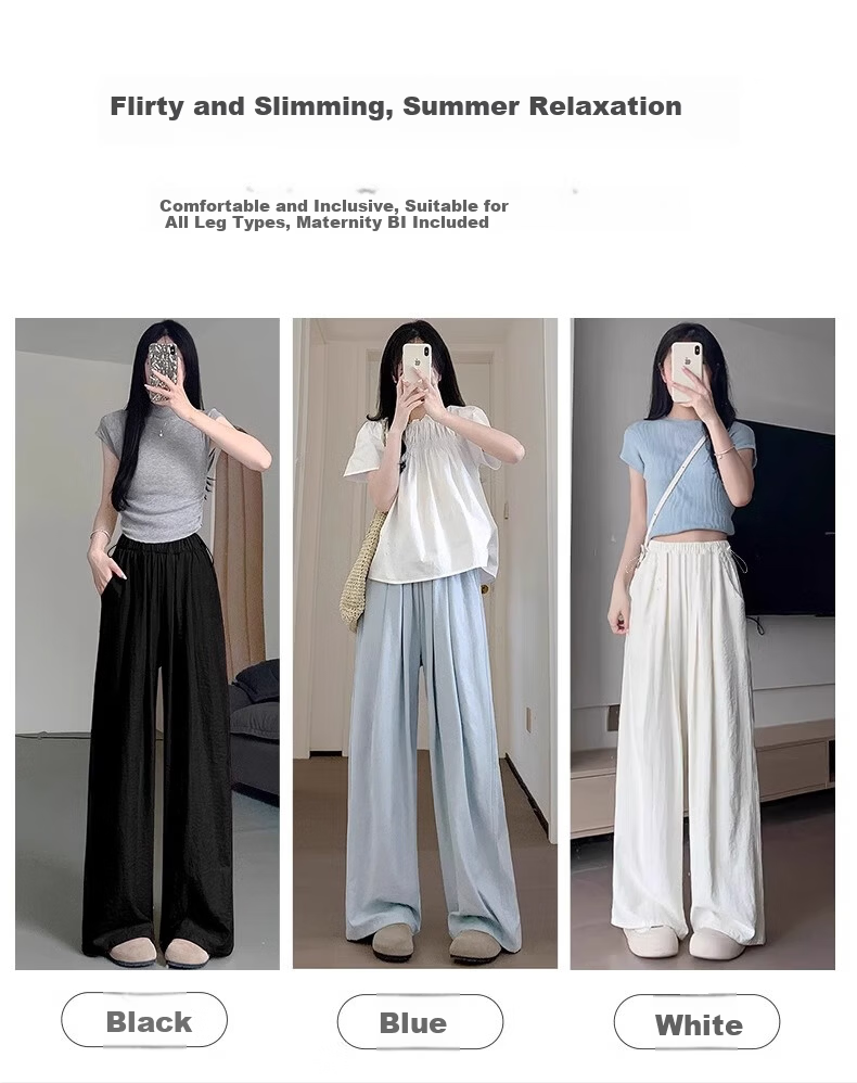 JOYNCLEON Maternity Pants Summer Thin Yamamoto Style Non-Restrictive Belly Wide-Leg Maternity Wear Off-White XL Jyk183515 4