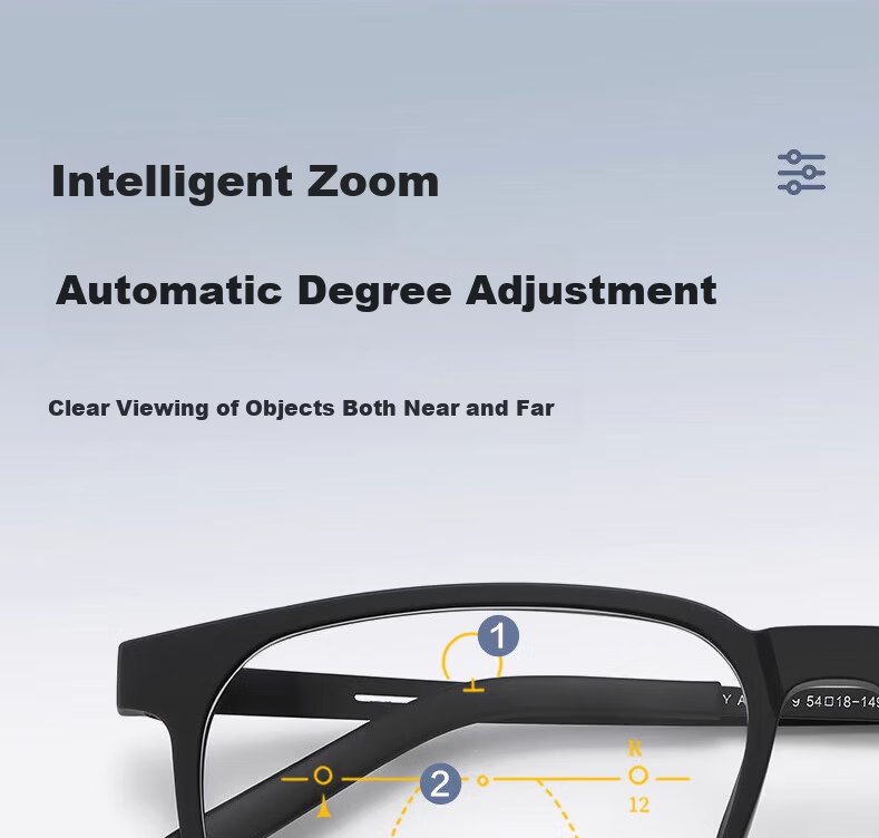 Morak Japanese Imported Reading Glasses Anti-Blue Light Multifocal Auto-Focus HD Ultra-Light Titanium Black Frame Unisex 13