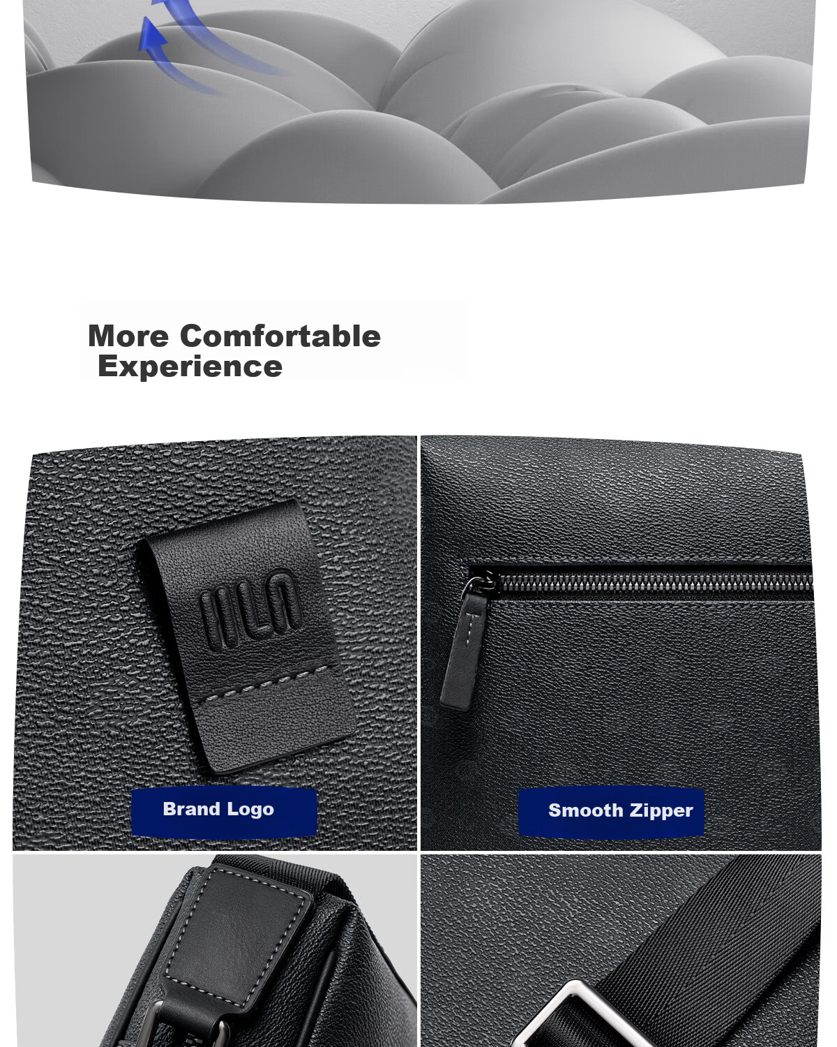 HLA Home【Birthday Gift】Men's Crossbody Bag Dad Business Shoulder Bag Genuine Leather Monogram 2026 New Model 8