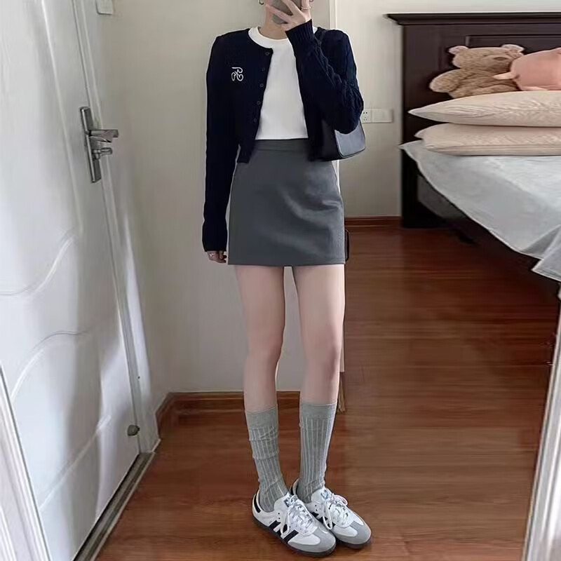 Langsha Women's Suit Pencil Skirt 2026 Summer New High Waist Slim Fit Office A-Line Mini Skirt