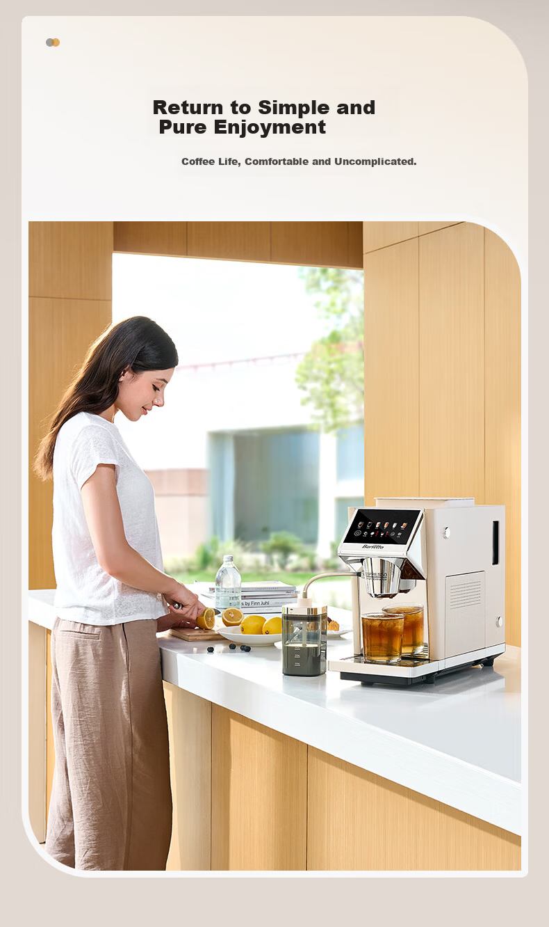 Barsetto BAE-LX1lite Mini Office Home Fully Automatic Italian Coffee Machine 3-in-1 Grinder Integrated Bean Grinder Hot and Cold Dual Extraction Beige 19