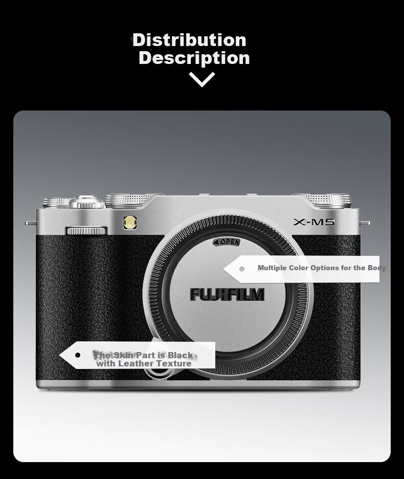 JJC [Imported 3M Material] Protective Film Skin Sticker Accessory for Fujifilm X-M5 Camera 2