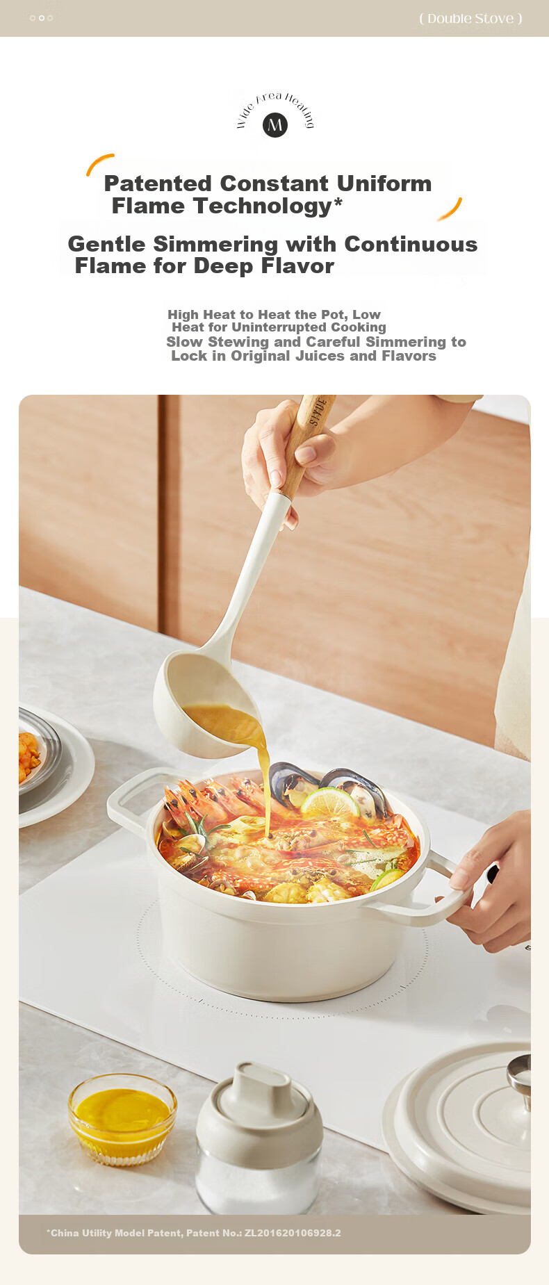 Midea Induction Cooker Double Burner Built-in High Power 3500W Ultra-thin Countertop and Built-in Multifunction Touch Control Holographic Knob DZ35CC11Z 7
