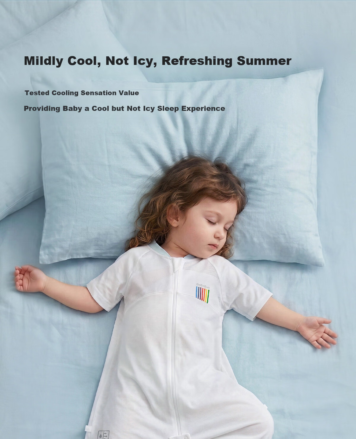 Bebebus Baby Sleeping Bag Small Windmill Spring and Summer Thin Children's Leg-Separated Sleeping Bag Short Sleeve Anti-Kick Quilt Size M 3