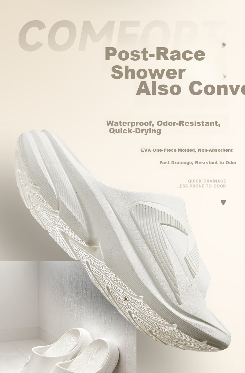 PEAK Taiji Post-Match Recovery Soothing Slippers Summer Men's Breathable Sports Sandals Thick Sole Wear-Resistant Cool Slippers ET262087L 8