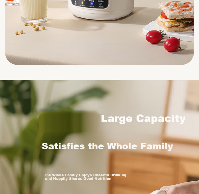 Yangzi Fully Automatic Soy Milk Maker and Blender 5-6 Functions, Self-Cleaning, 1.65L Large Capacity, 20-Blade Juicer B-005 27