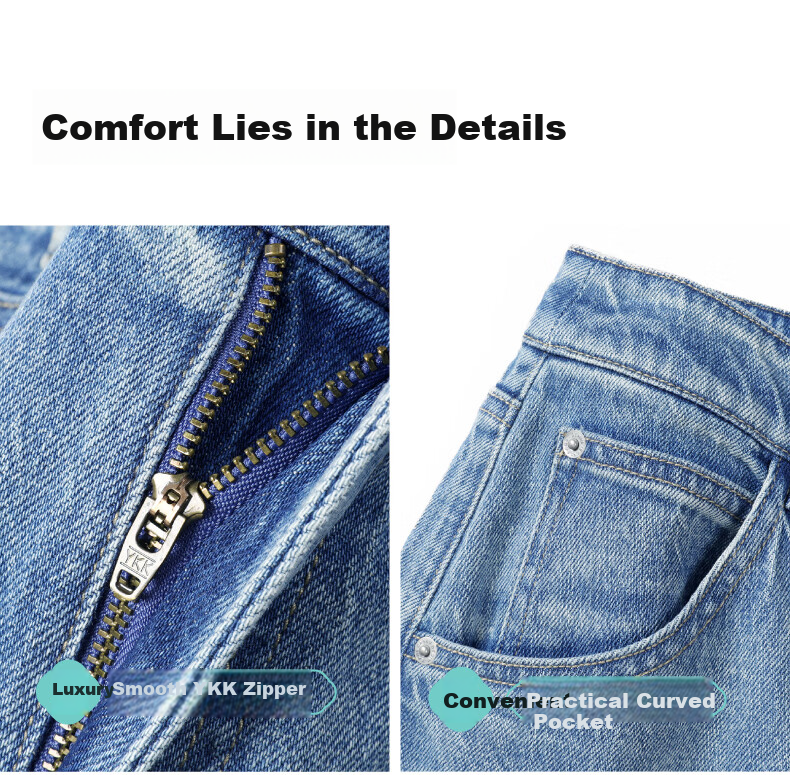 ESE-Y Relaxed Hip-Covering Pants 2026 Spring New High-Waist Shaped Curved Blade Denim Wide-Leg Scythe Pants Light Blue 28 15