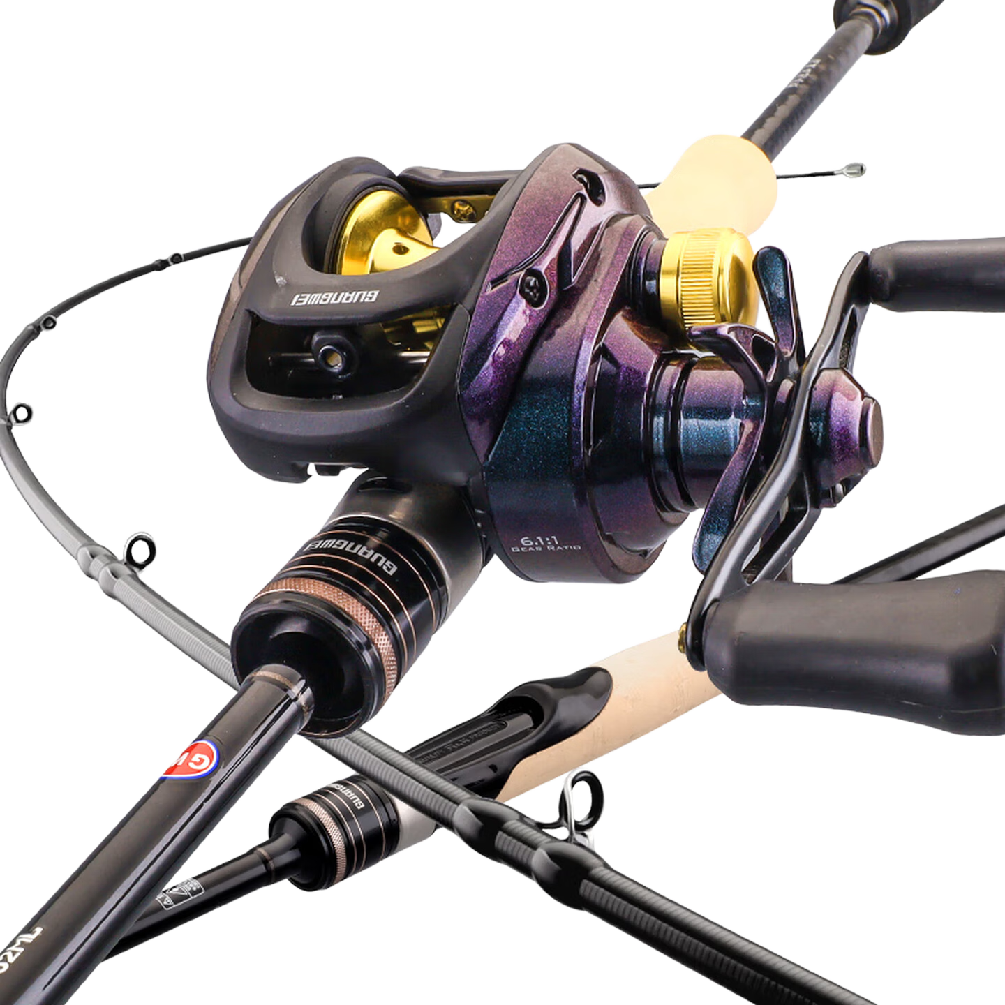 GW Xiaolang Lure Rod with Pistol Grip, 2.1 Meters, M Action, Right-Handed, Baitcasting Reel, Fuji A Ring, Topmouth Culter Fishing Rod