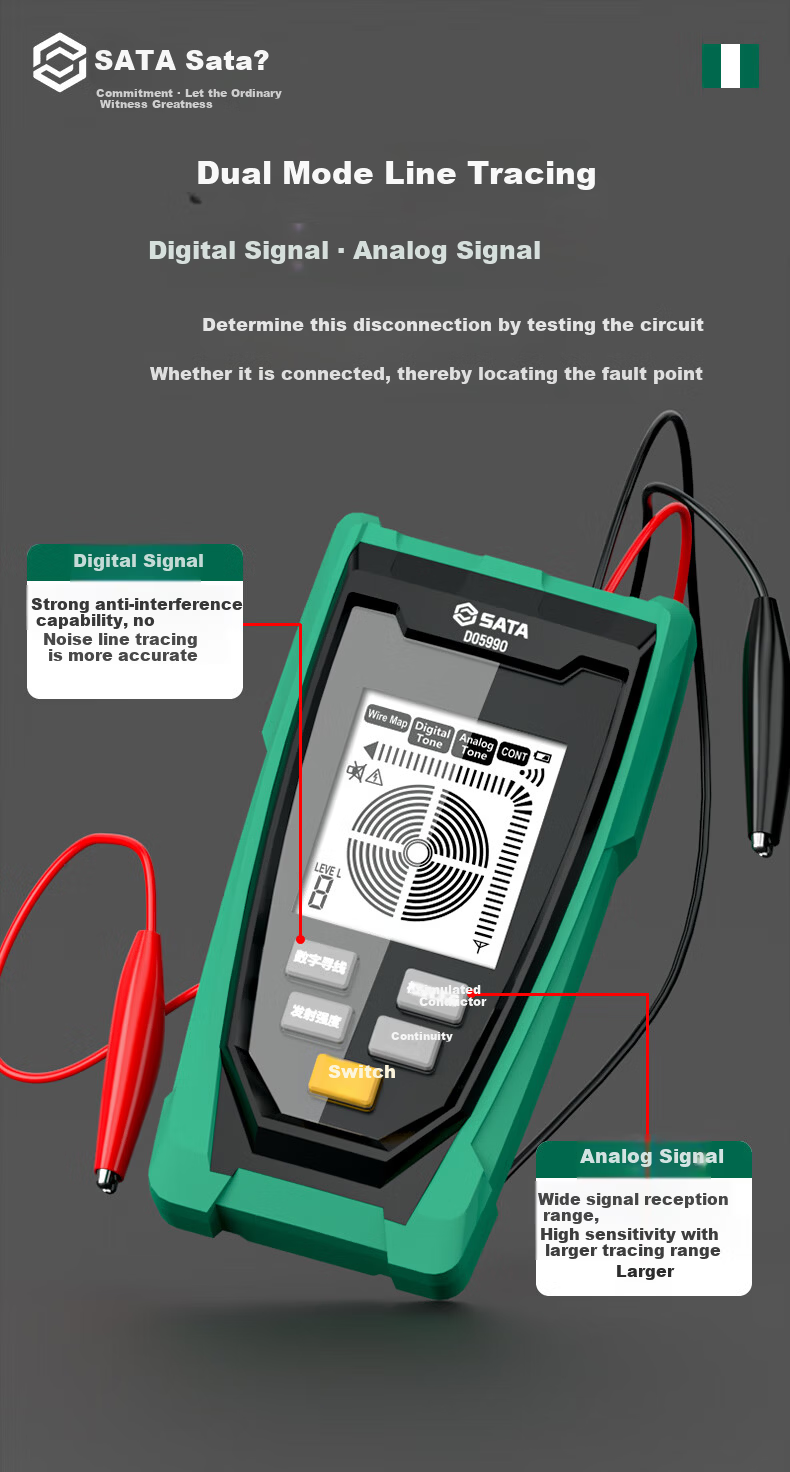 SATA Cable Wire Tracker Breakpoint Short Circuit Detector Multifunctional High Power Lithium Battery Charging Line Tester D05990 8