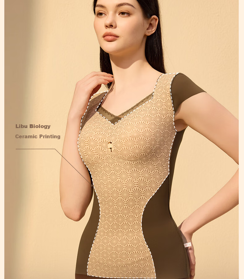 GRACEWELL Shaping Thermal Body Shaping Vest Abdomen Control Push-Up Bra-Free Brushed Anti-Static Mocha Brown M 5