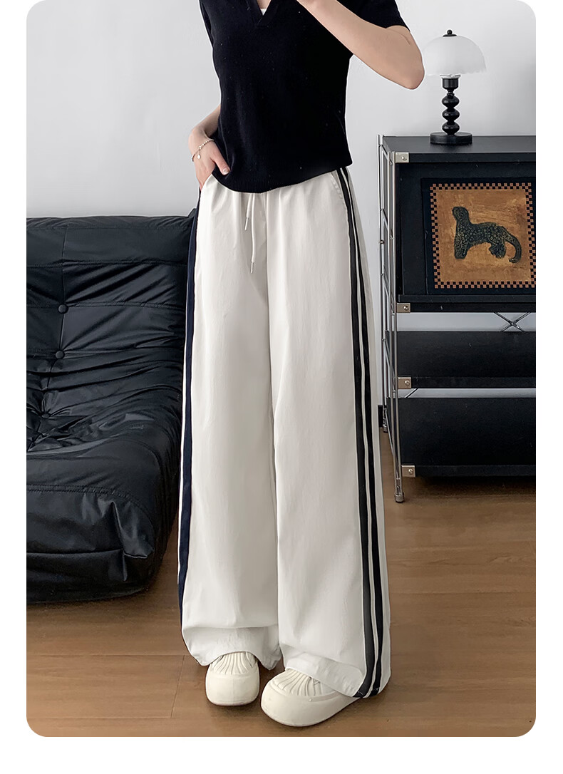 Borui Two-Strap Summer Thin Quick-Dry Sports Pants for Women 2026 New Casual Jogger Cargo Pants Navy Blue 18