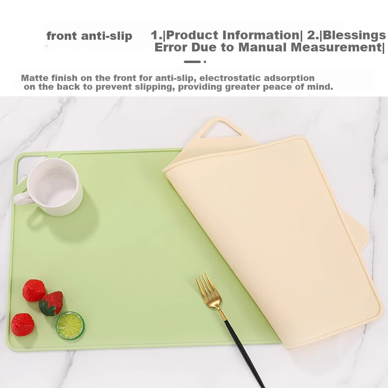 9i9 Kids Silicone Placemat Baby Food Mat Elementary School Table Mat Food Grade Heat Insulation Lunch Mat Green
