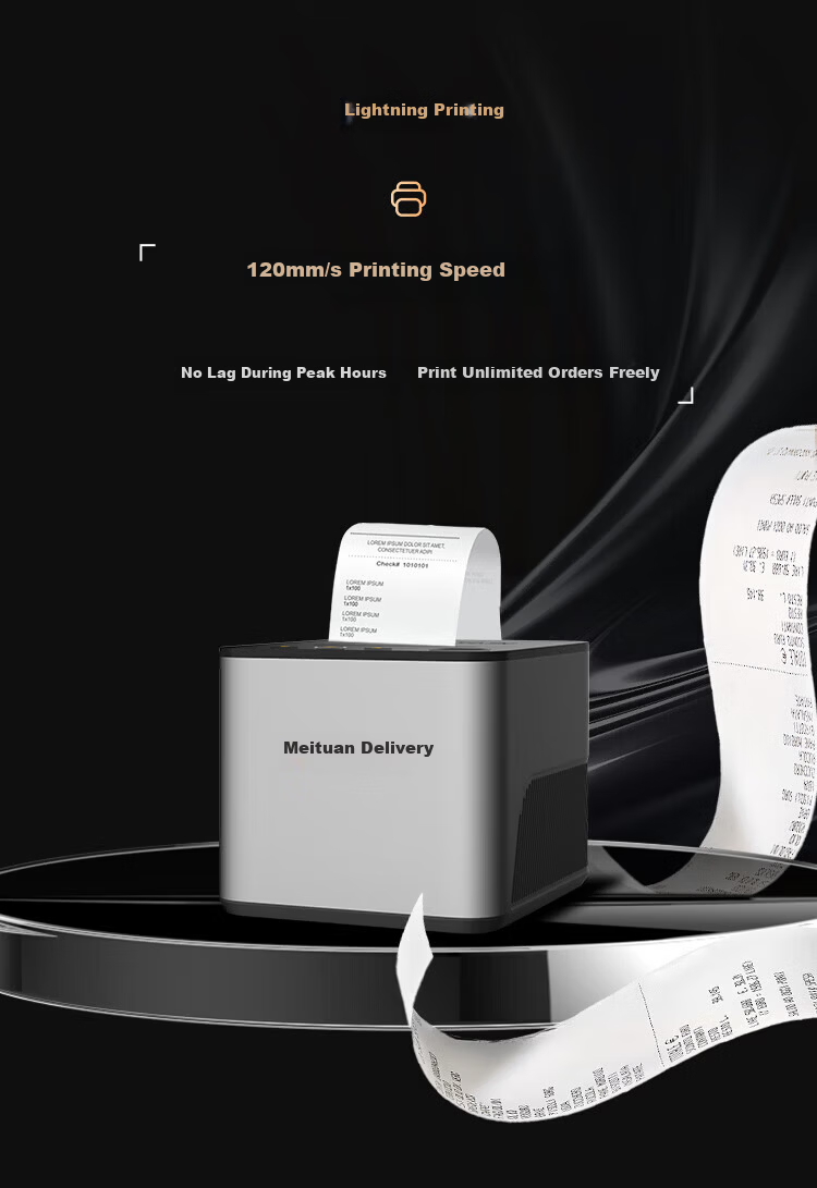 Meituan Waimai MT5C-AWE Automatic Order Printer with Auto Paper Cutting Wireless WiFi+4G+Ethernet Pharmacy Restaurant Ele.me JD Cloud Printer with Voice Broadcast 9