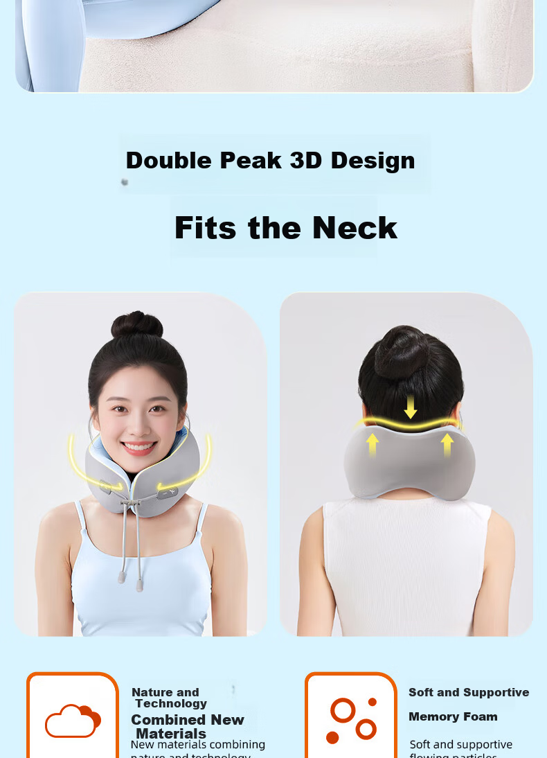 Yilafu U-Shaped Neck Pillow Cervical Support Memory Foam Travel Headrest for Airplane Car Nap Sleep Aid 7