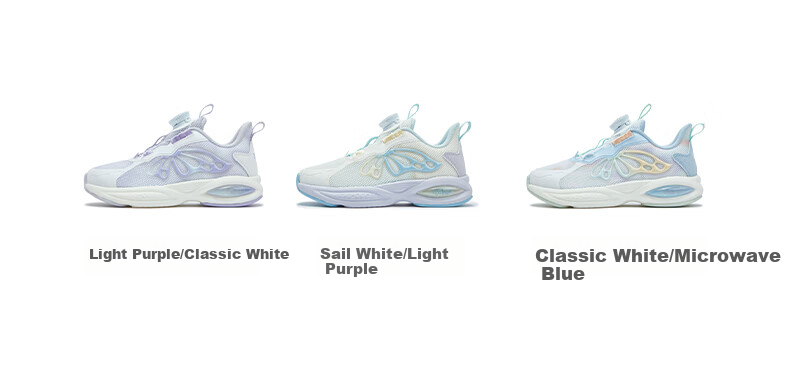 XTEP Children's Shoes for Girls, Toddler Mesh Leather Patchwork Rotating Buckle Running Shoes, Classic White/microwave Blue, Size 29 6