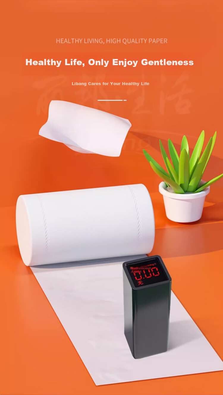 Libang Coreless Toilet Paper 5-Ply 1600g 14 Rolls Household Large Size Extended Solid Pulp Tissue 9
