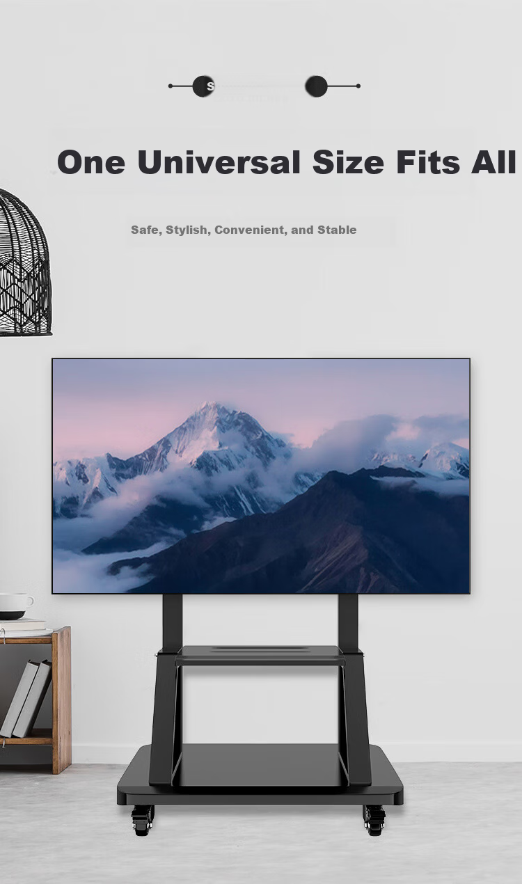 Geer Mobile TV Stand (32-75 Inches), Video Conference Smart Screen Trolley, Universal Floor Stand And Wall Mount for TVs 2