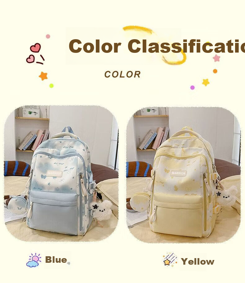 Warrior Backpack for Middle School Girls Blue High School Students 2026 New Stylish Large Capacity Lightweight Spine Protection Double Shoulder Bag 4