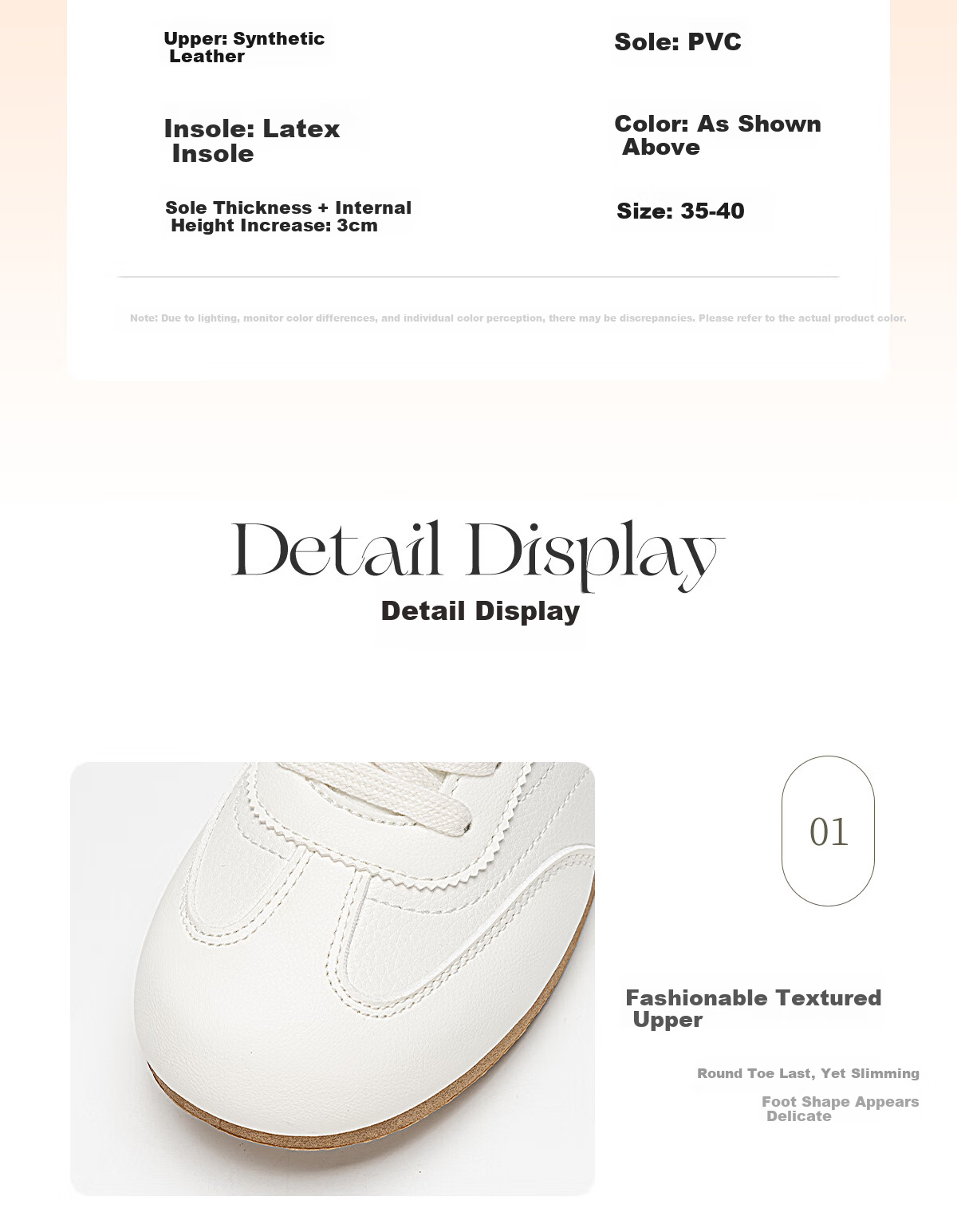 Warrior Women's Ballet Training Shoes New Autumn Soft Sole Versatile Casual White Sneakers Off-White Size 37 4